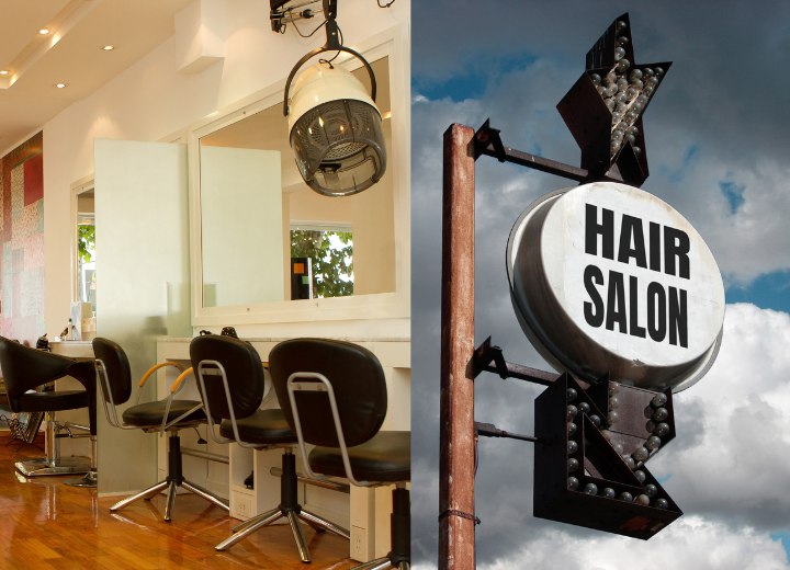 Salón de peluquería vintage