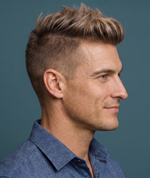 Cabello con tupé para hombre
