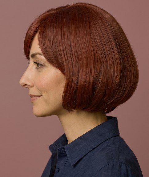 Hermoso bob con líneas de corte definidas - Vista lateral