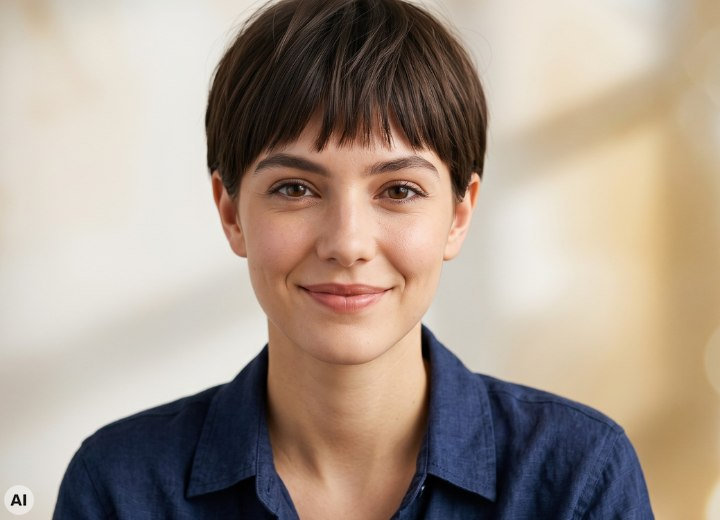 Corte de pelo corto que hace que los ojos se vean más grandes