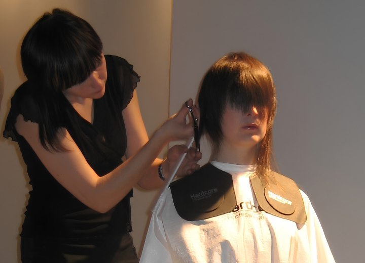 Corte de pelo en proceso