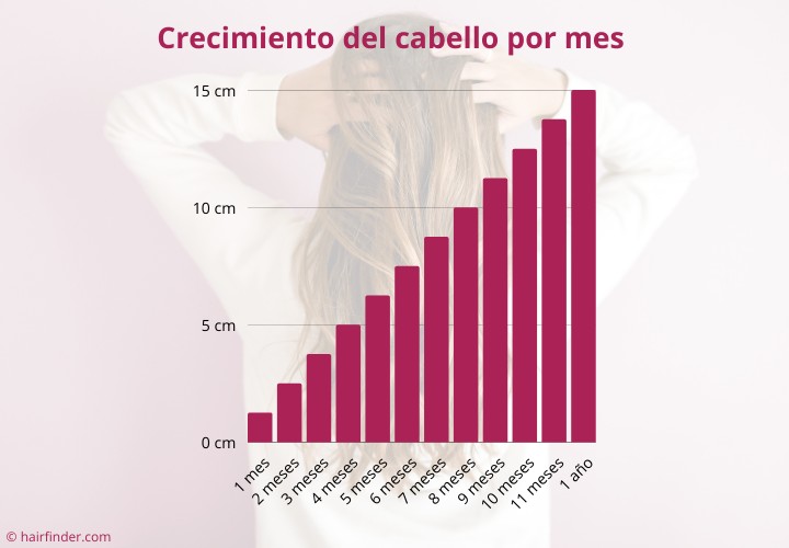 Crecimiento del cabello por mes