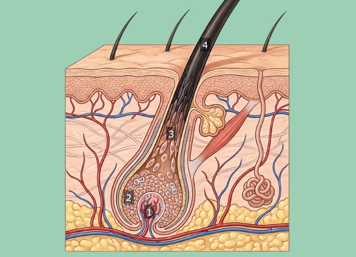 El proceso de crecimiento del pelo