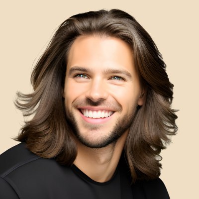 Hombre con cabello largo