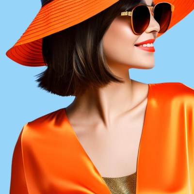Mujer que lleva un sombrero para proteger su cabello del sol